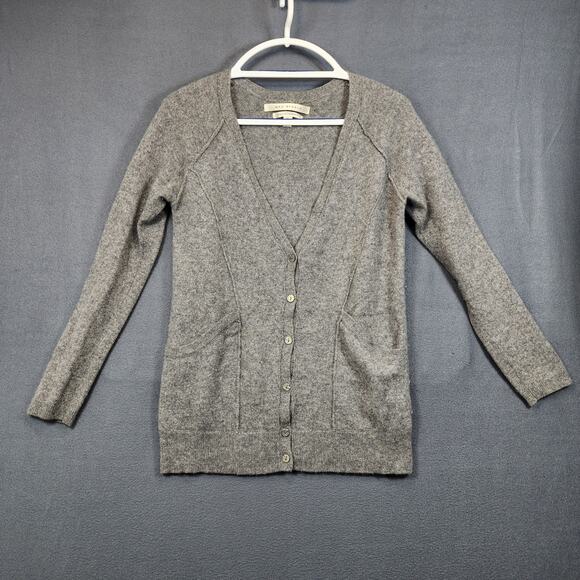 Max Studio Womens Cardigan Sweater Medium Grey 2 Ply Cashmere Pockets Classic - Picture 1 of 11